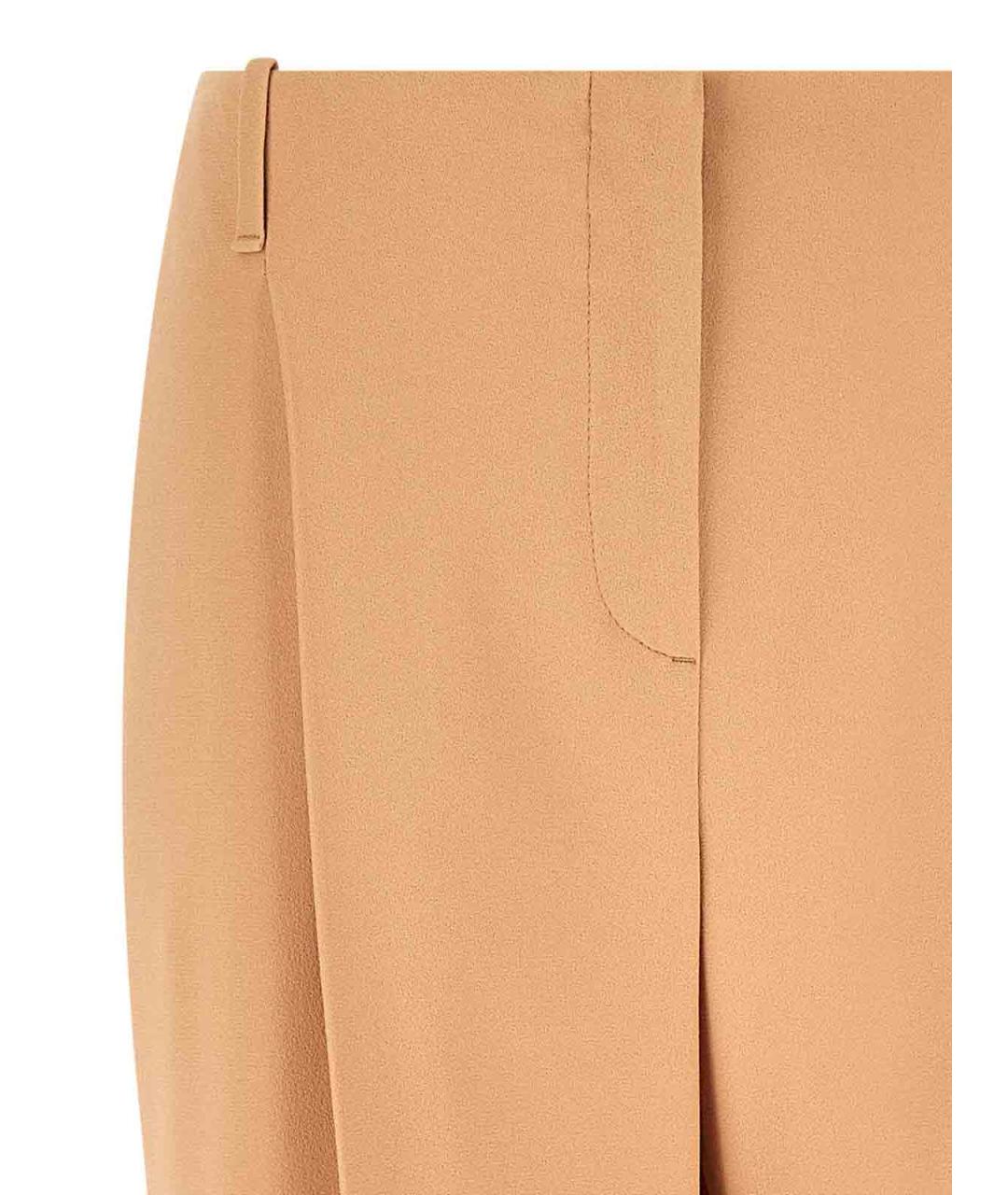 ERMANNO SCERVINO Бежевые вискозные прямые брюки, фото 3
