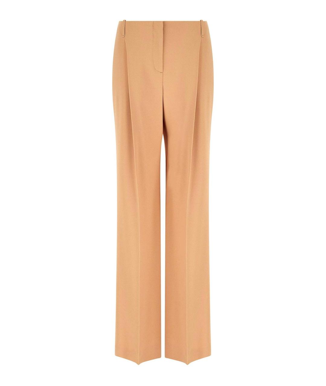 ERMANNO SCERVINO Бежевые вискозные прямые брюки, фото 1