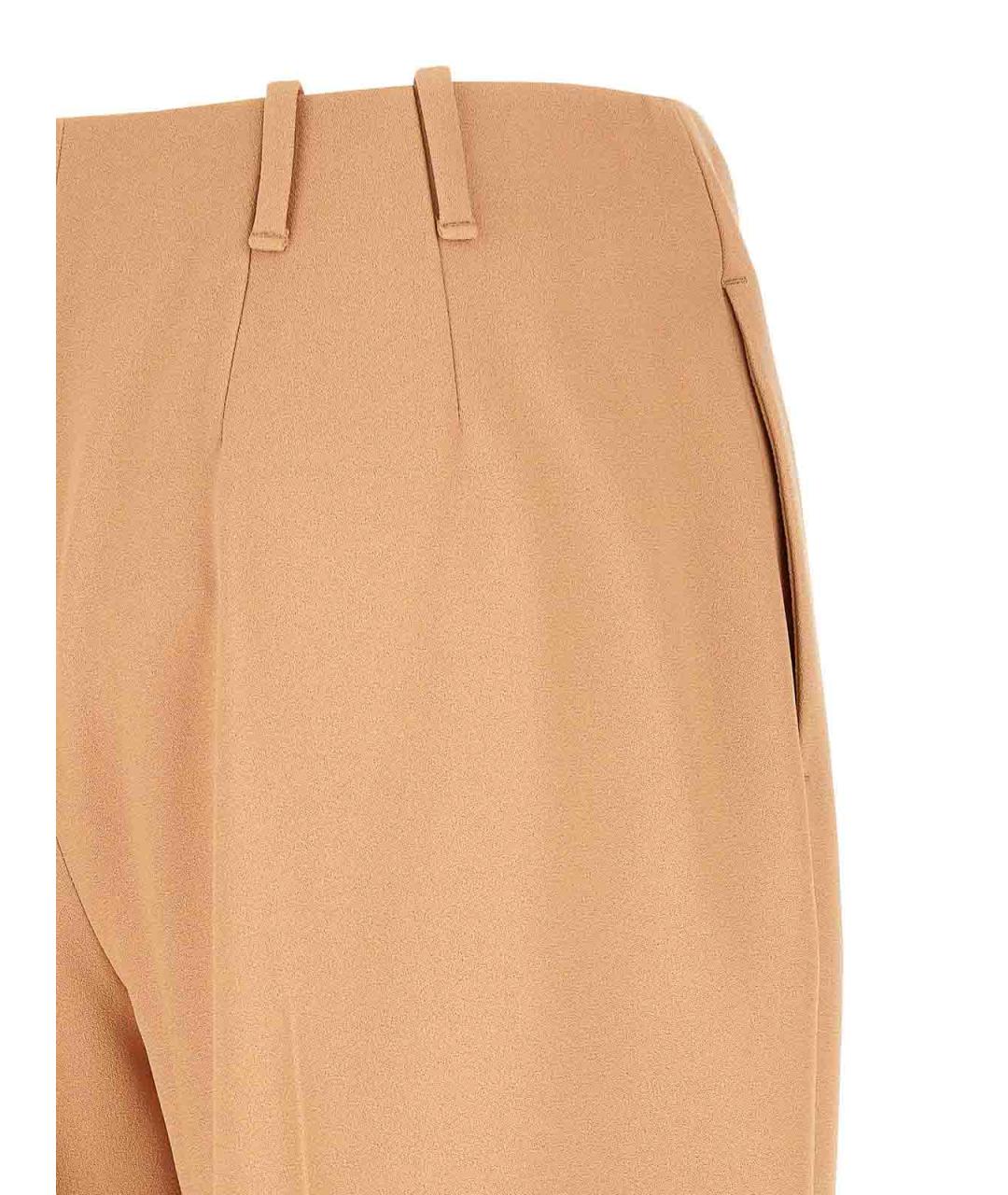 ERMANNO SCERVINO Бежевые вискозные прямые брюки, фото 4