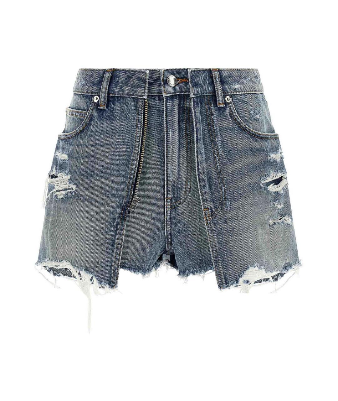 ALEXANDER WANG Голубые хлопковые шорты, фото 1
