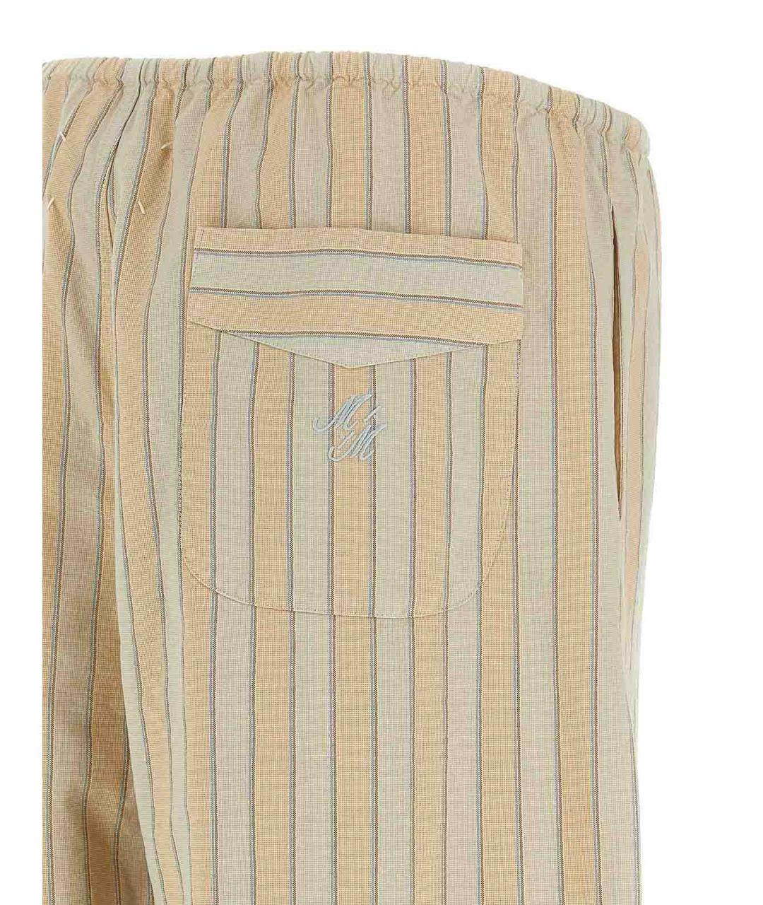 MAISON MARGIELA Бежевые хлопковые повседневные брюки, фото 4
