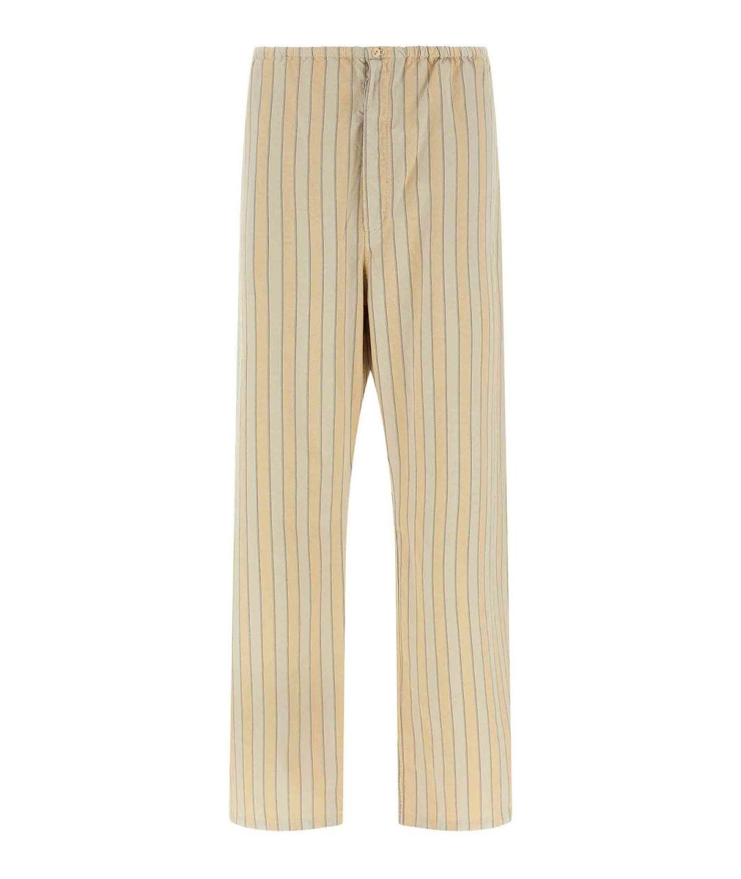 MAISON MARGIELA Бежевые хлопковые повседневные брюки, фото 1