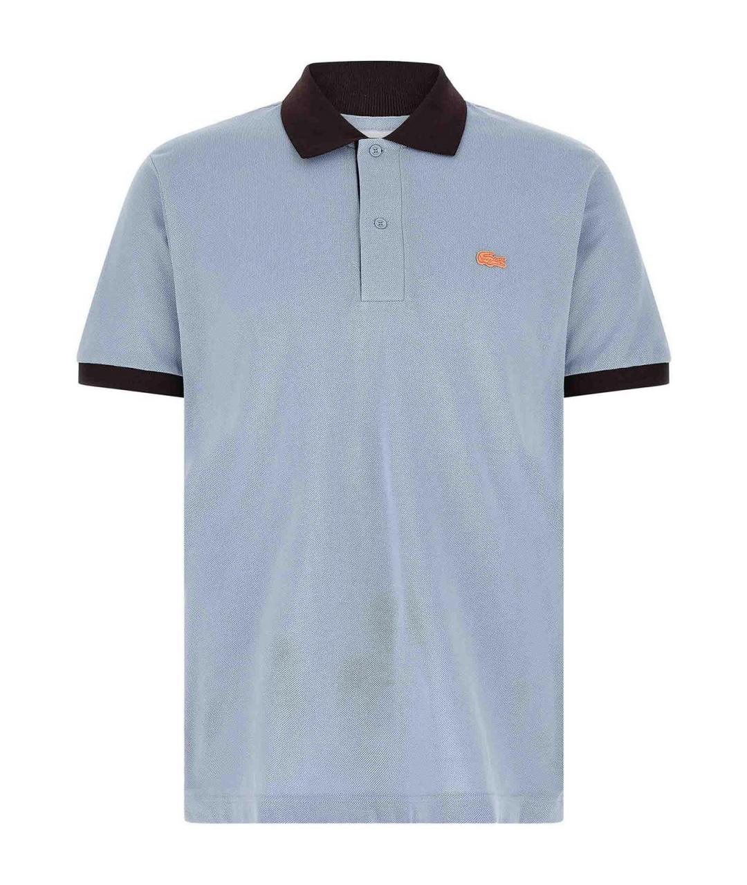 LACOSTE Голубое хлопковое поло с коротким рукавом, фото 1