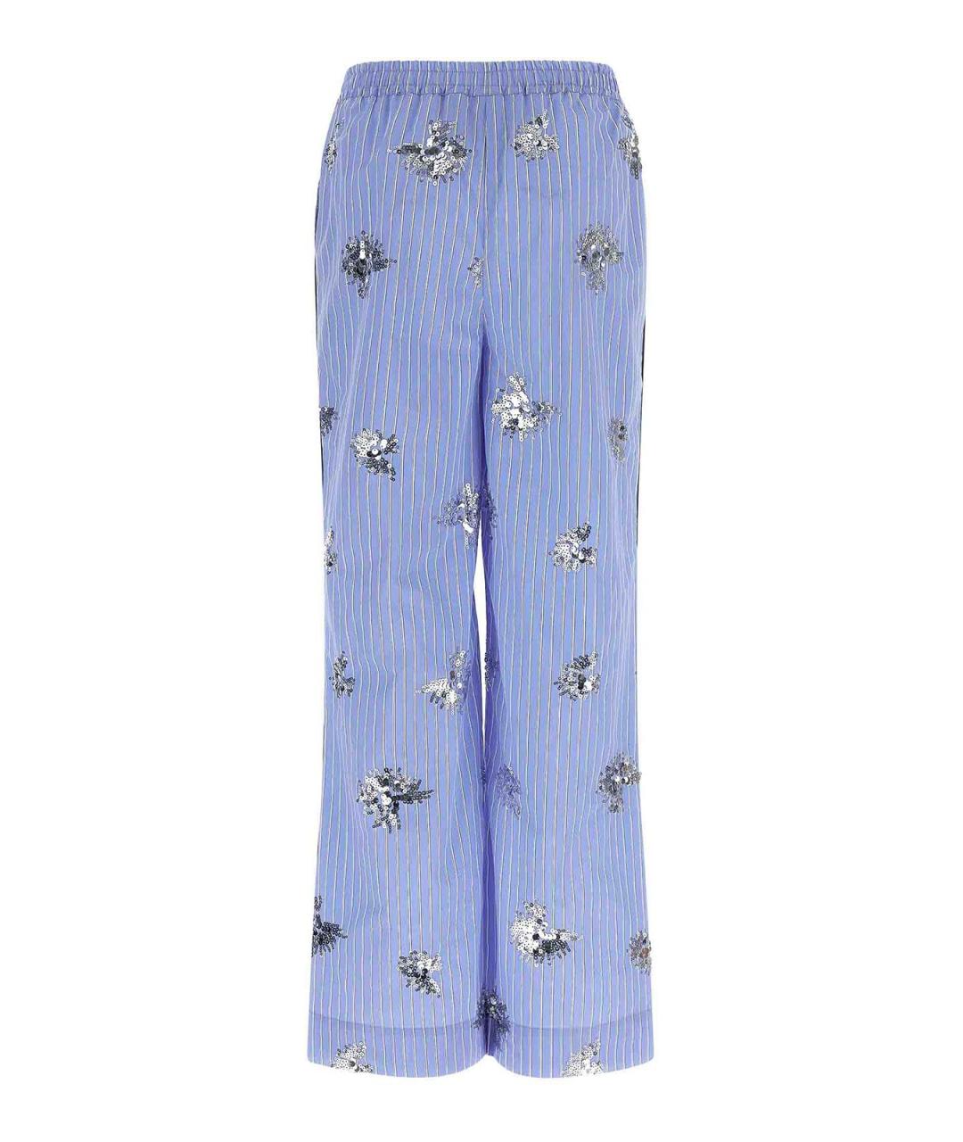 LE TWINS Голубые хлопковые прямые брюки, фото 2