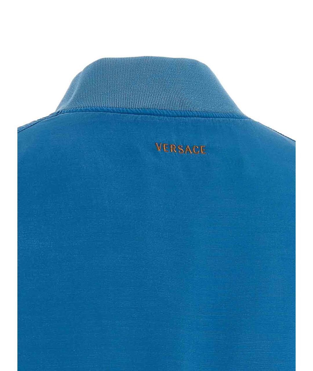 VERSACE Голубая шелковая куртка, фото 4