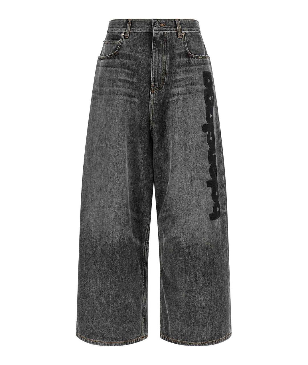 BALENCIAGA Серые хлопковые прямые джинсы, фото 1
