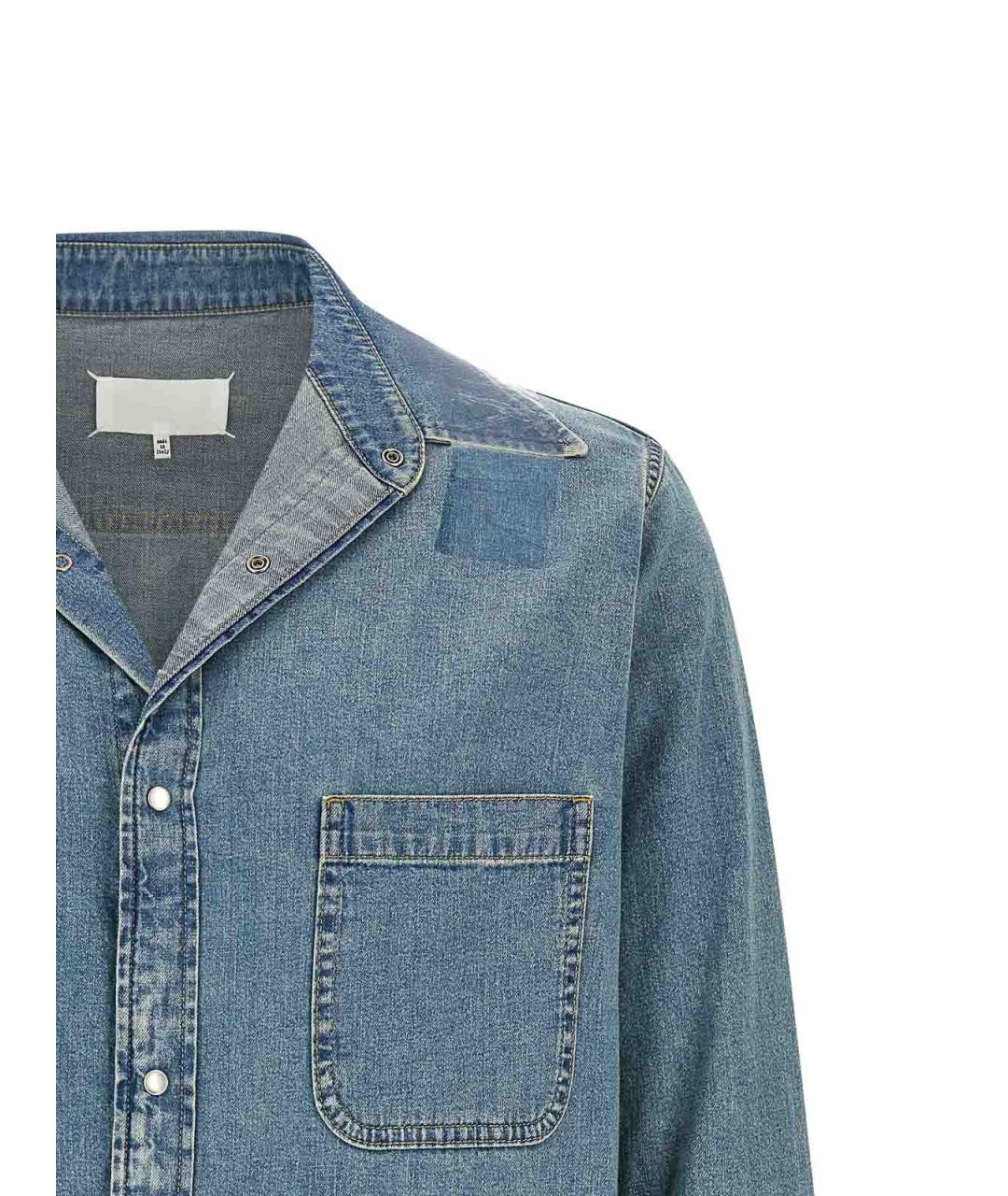 MAISON MARGIELA Синяя хлопковая кэжуал рубашка, фото 3