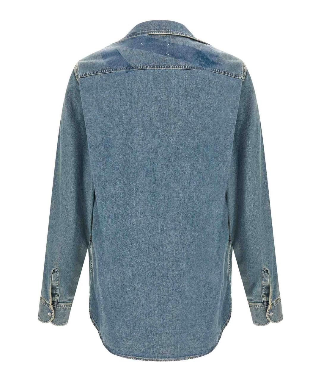 MAISON MARGIELA Синяя хлопковая кэжуал рубашка, фото 2