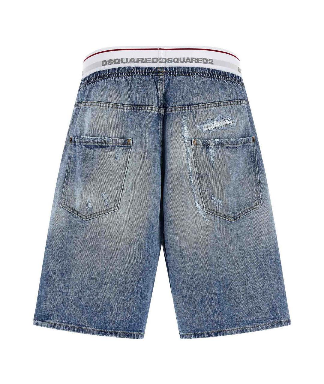 DSQUARED2 Синие хлопковые шорты, фото 2
