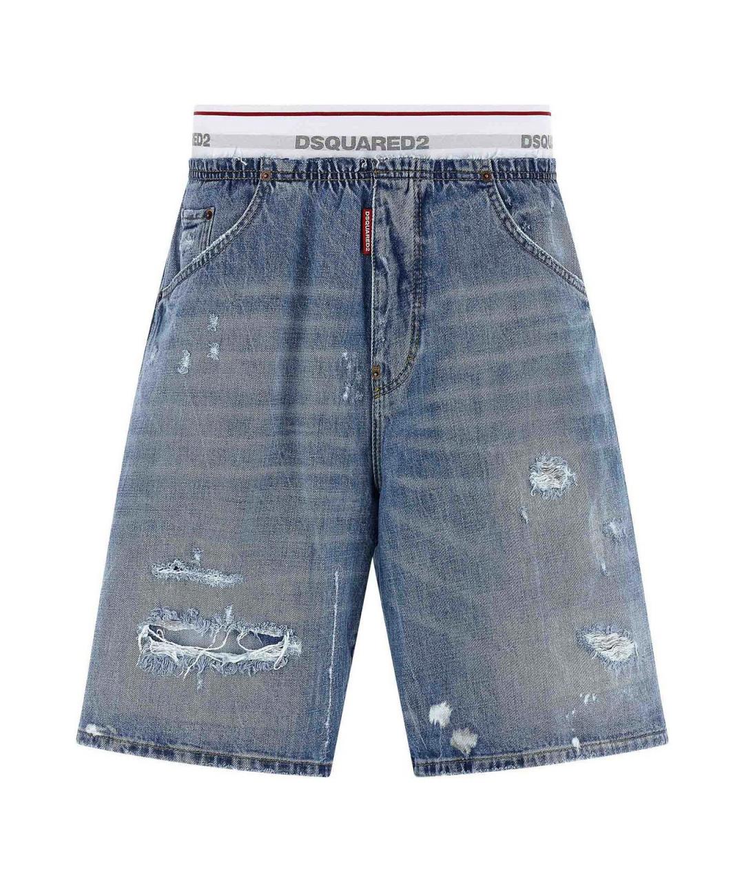 DSQUARED2 Синие хлопковые шорты, фото 1
