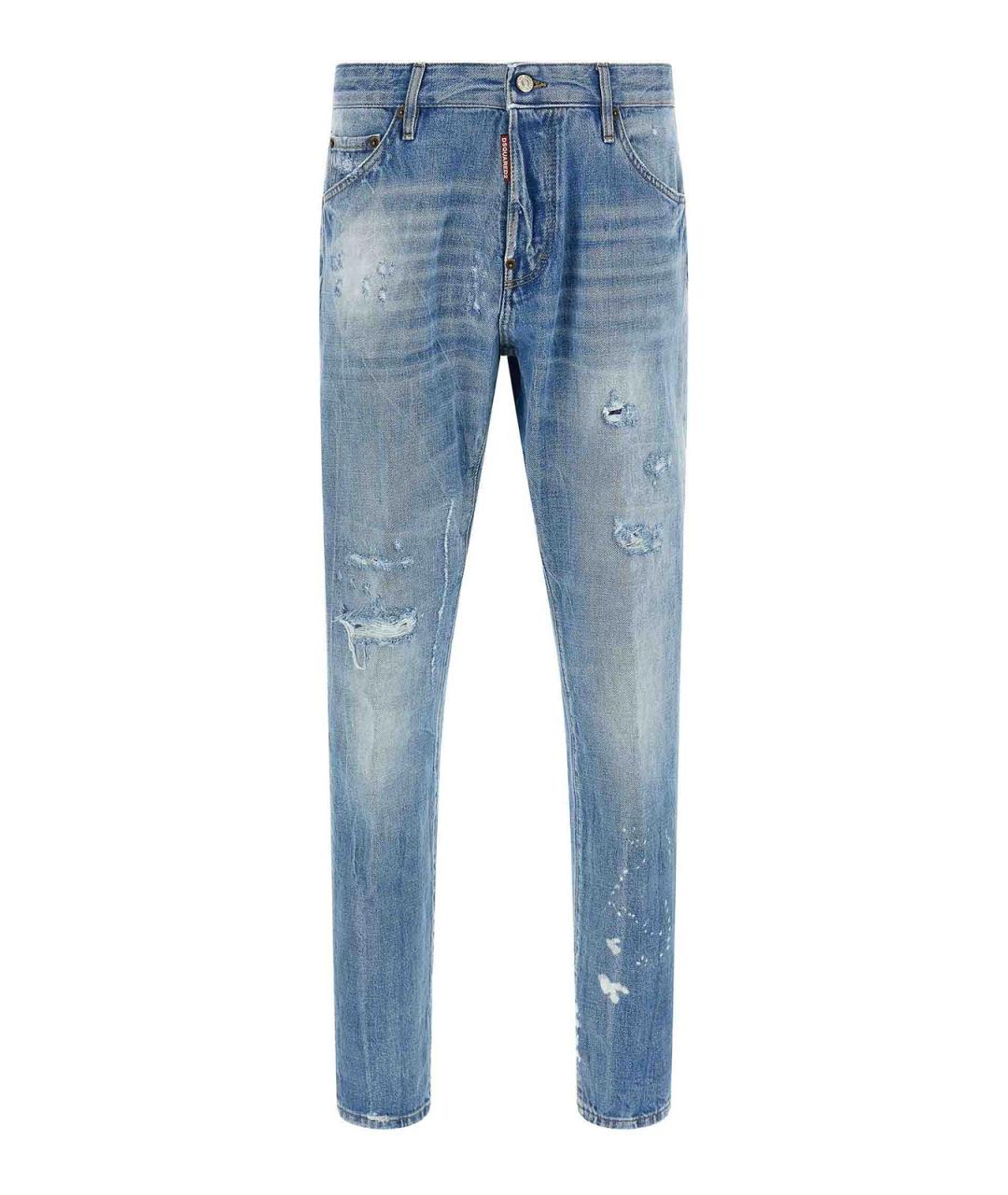 DSQUARED2 Синие хлопковые прямые джинсы, фото 1