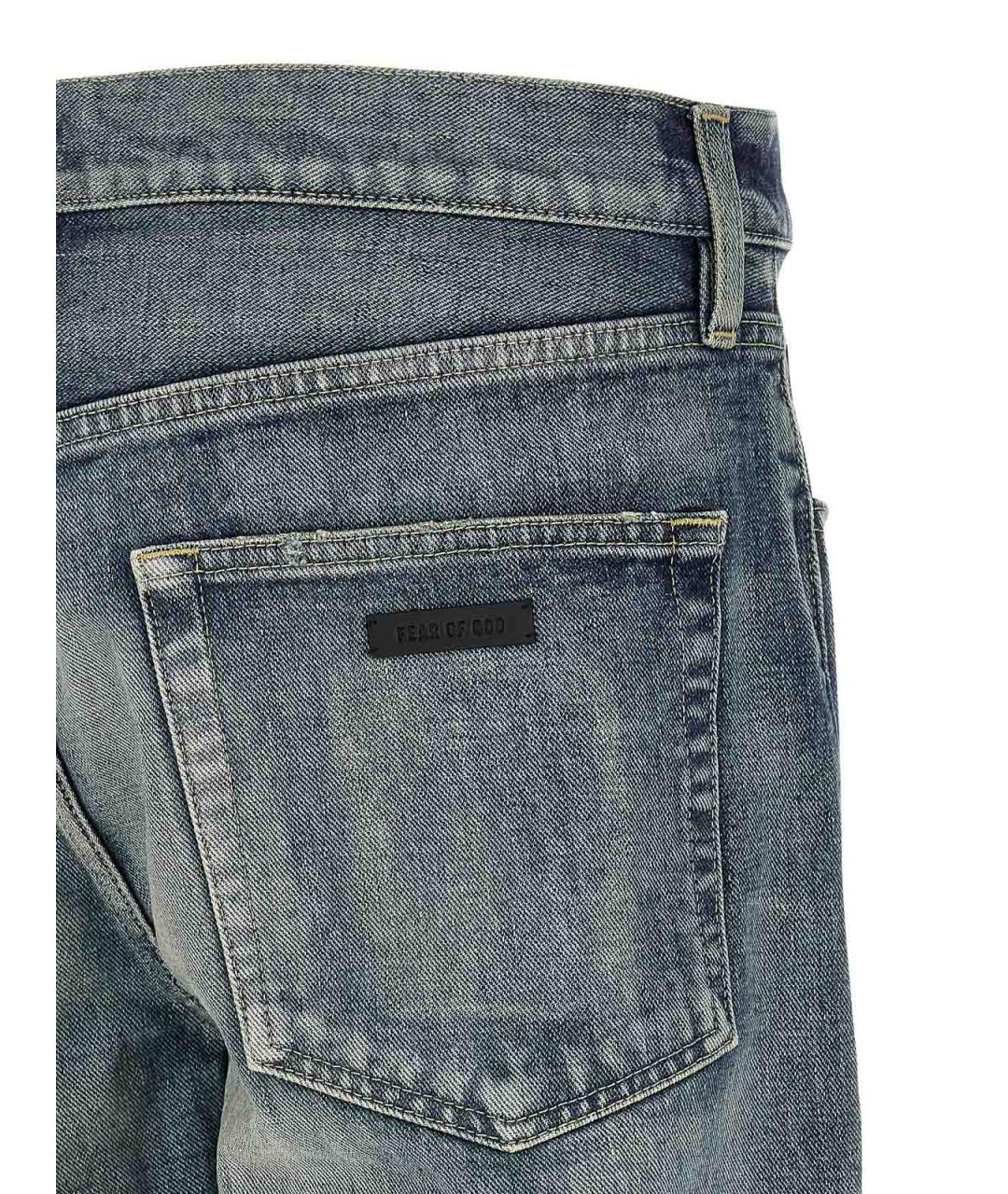 FEAR OF GOD Голубые хлопковые прямые джинсы, фото 4