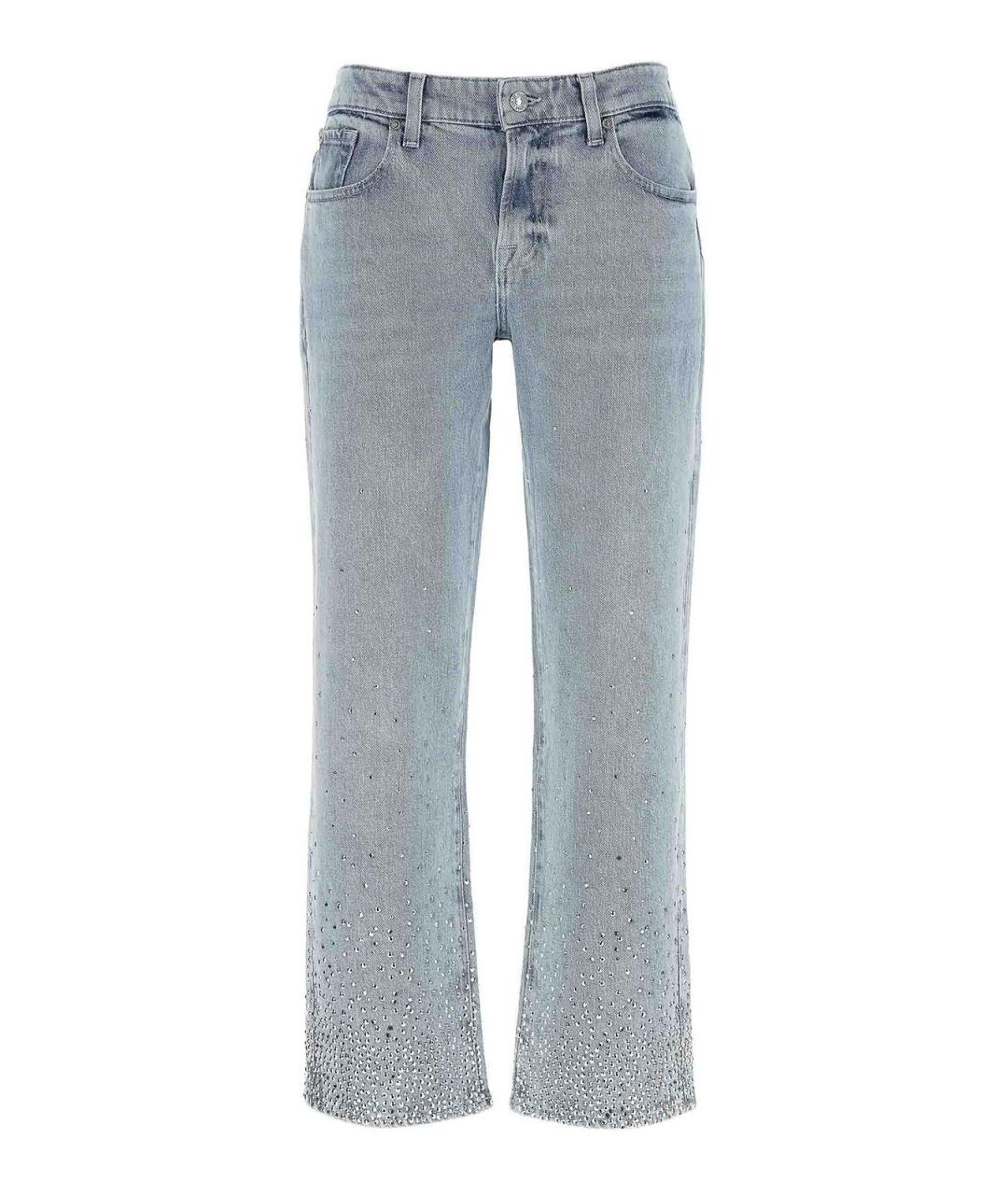 7 FOR ALL MANKIND Голубые хлопковые прямые джинсы, фото 1