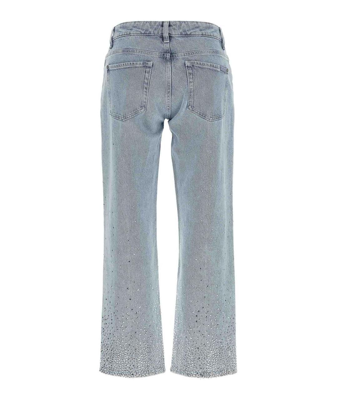 7 FOR ALL MANKIND Голубые хлопковые прямые джинсы, фото 2