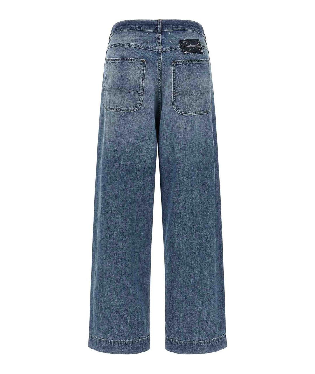 MAISON MARGIELA Синие хлопковые прямые джинсы, фото 2