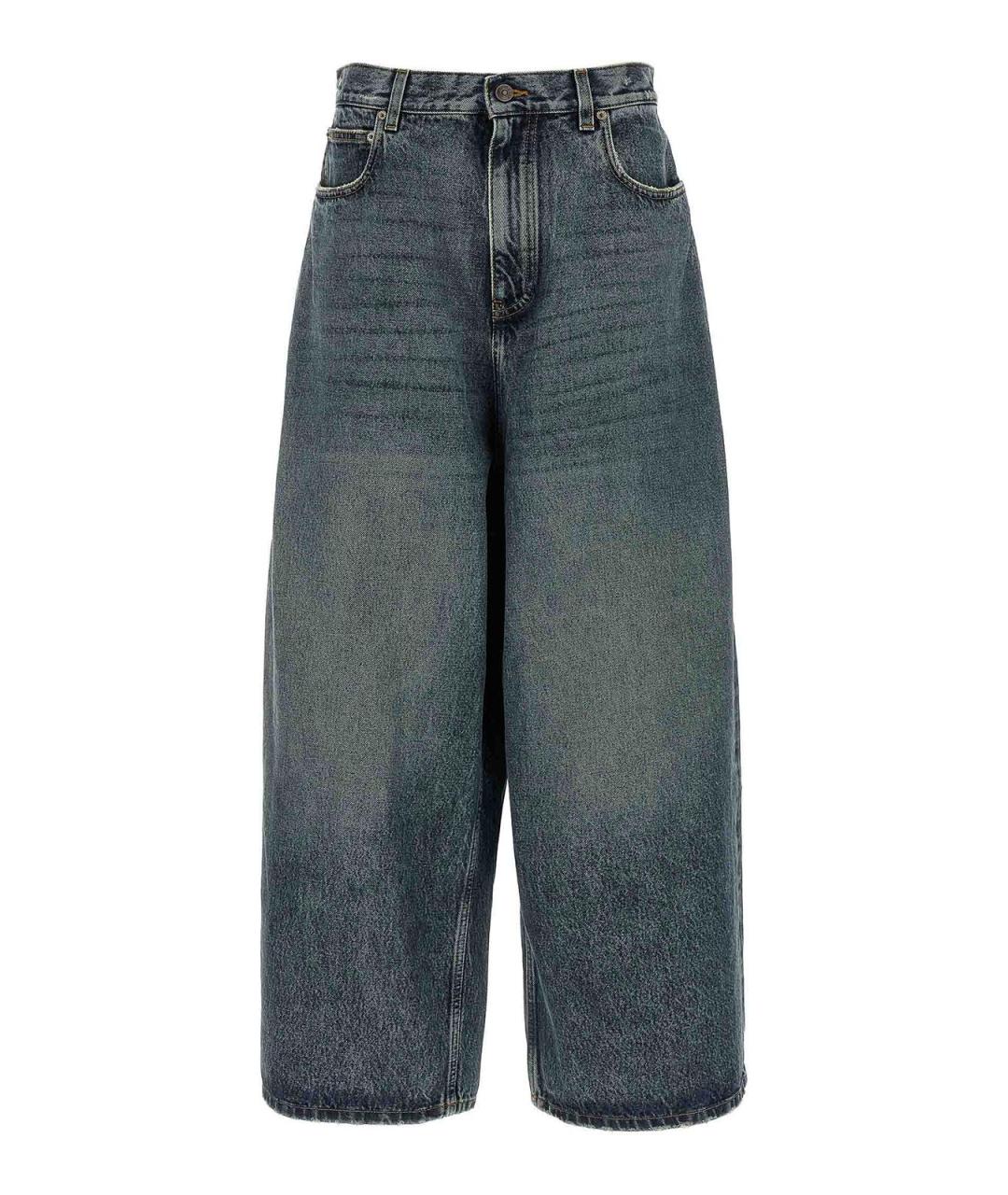 BALENCIAGA Синие хлопковые прямые джинсы, фото 1