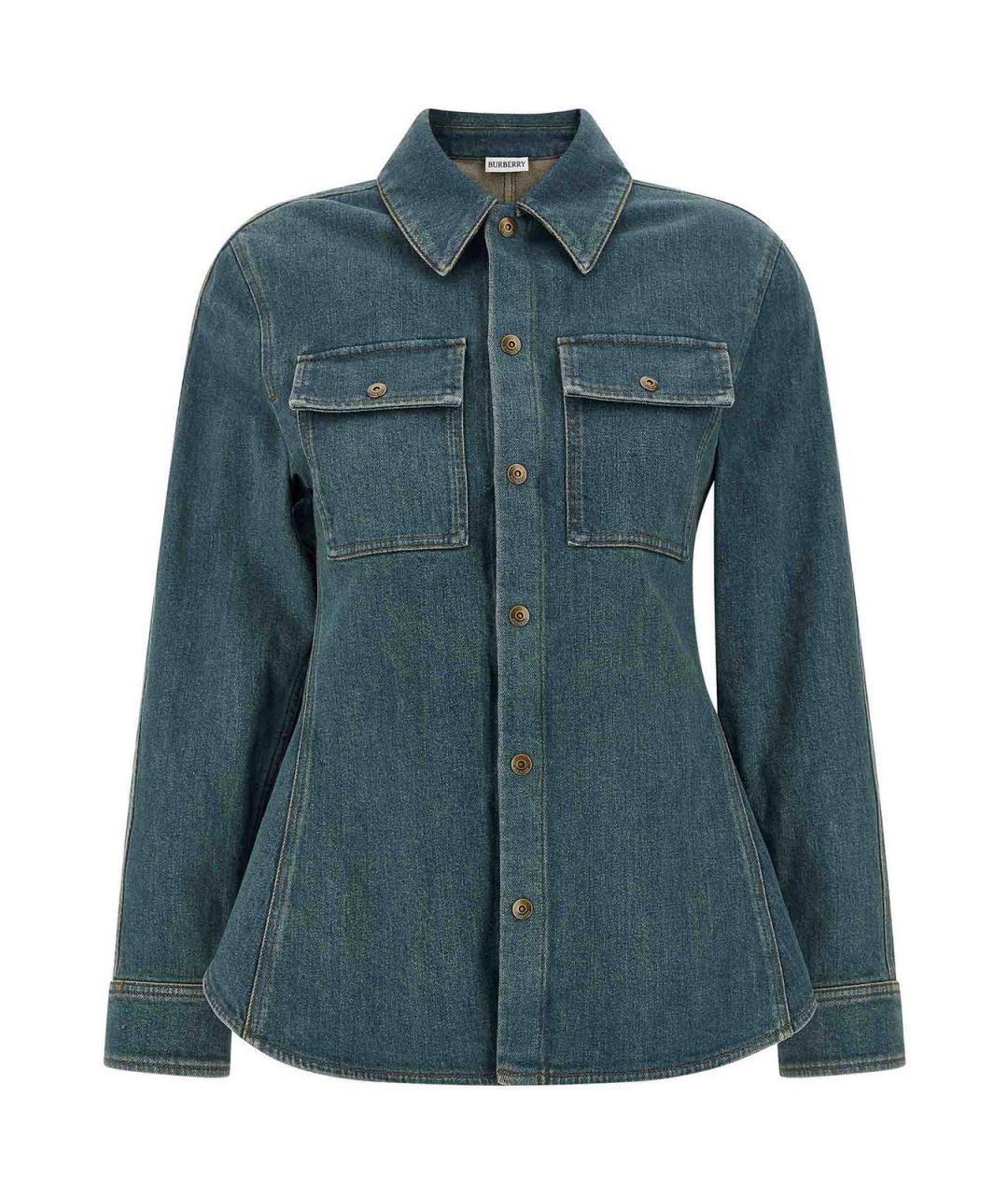 BURBERRY Синяя хлопковая рубашка, фото 1
