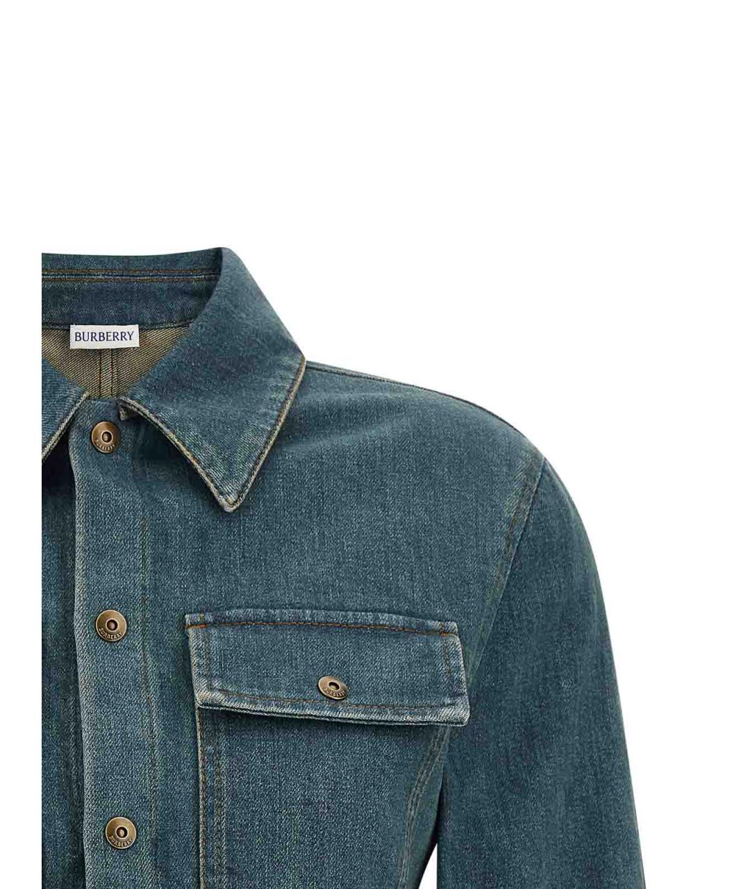 BURBERRY Синяя хлопковая рубашка, фото 3