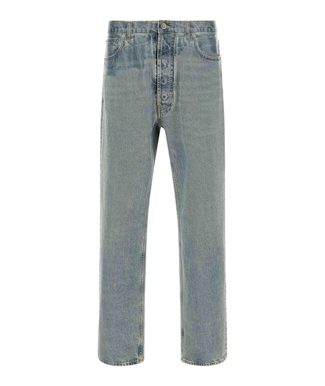 MAISON MARGIELA Голубые хлопковые прямые джинсы, фото 1
