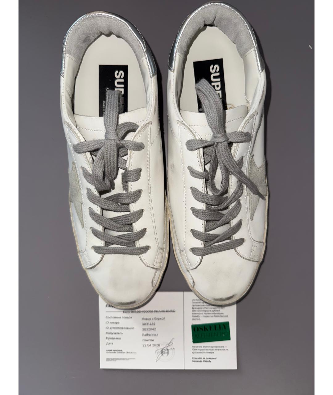 GOLDEN GOOSE DELUXE BRAND Белые кожаные кеды, фото 7
