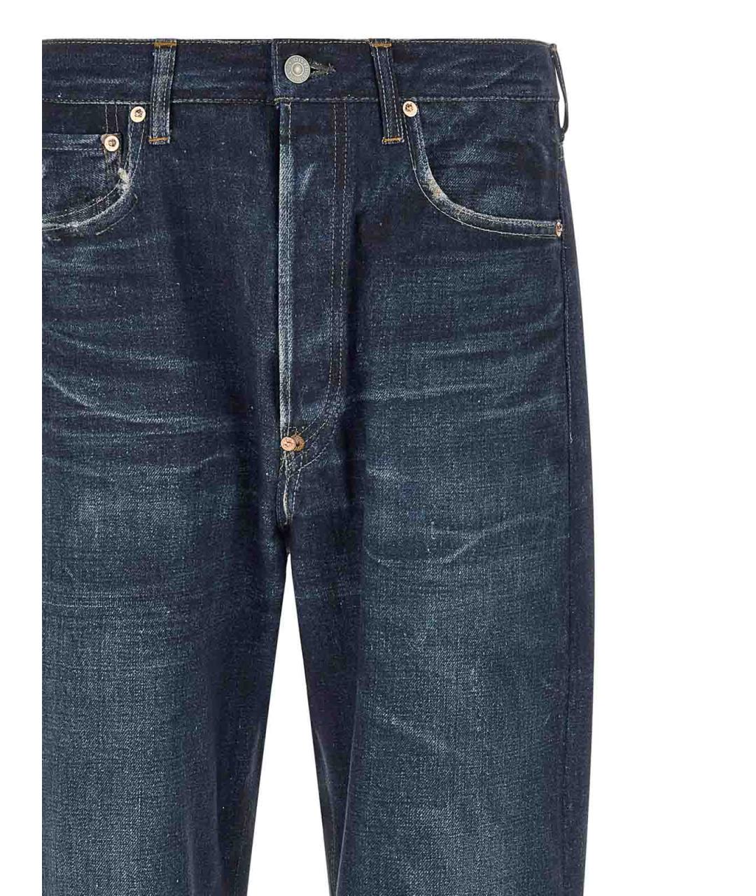 JUNYA WATANABE Синие хлопковые прямые джинсы, фото 3