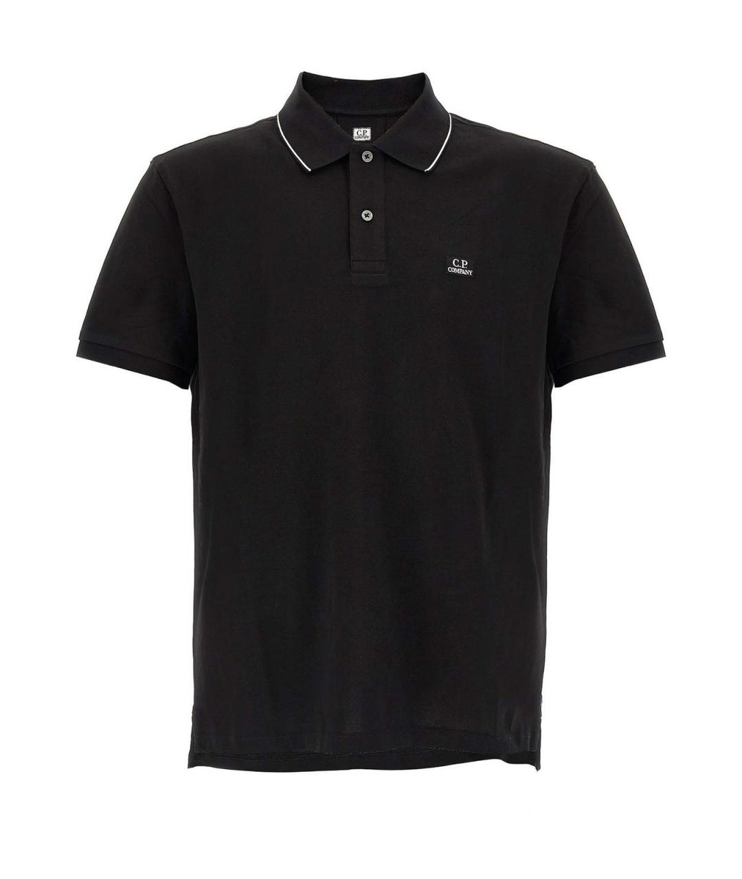 CP COMPANY Черное хлопковое поло с коротким рукавом, фото 1