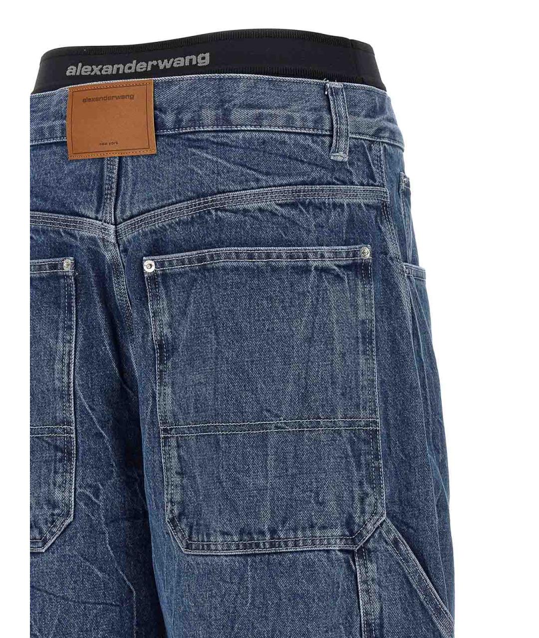ALEXANDER WANG Синие хлопковые прямые джинсы, фото 4