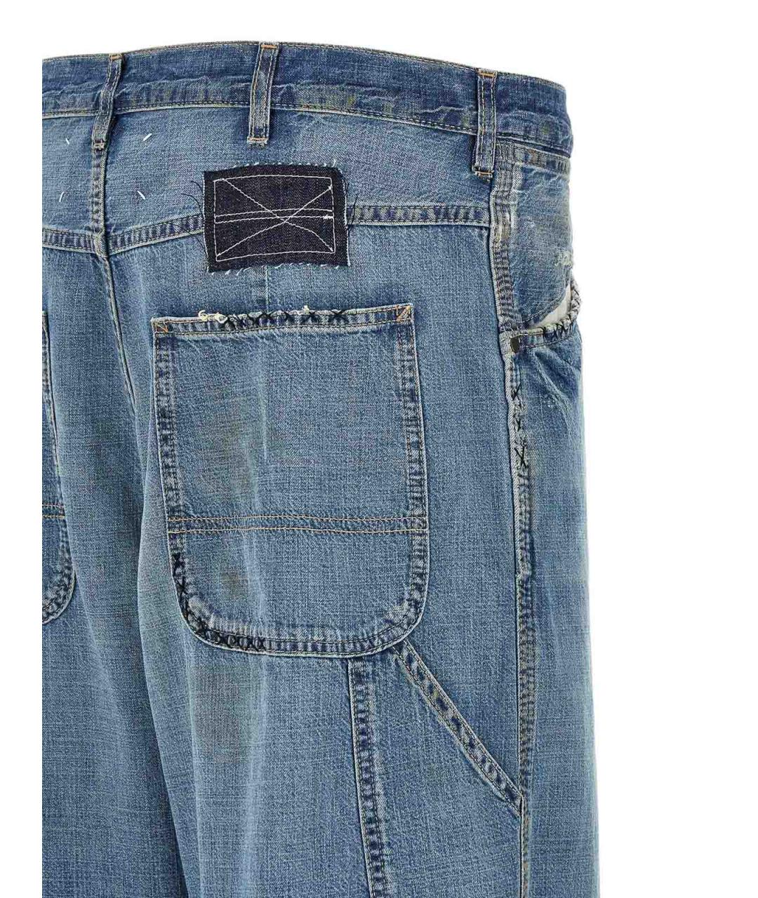 MAISON MARGIELA Синие хлопковые джинсы, фото 4