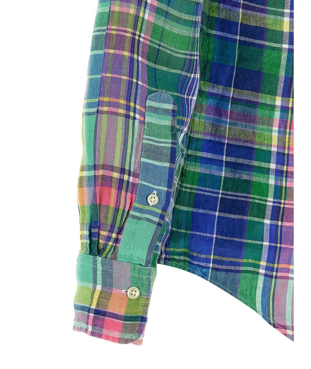 POLO RALPH LAUREN Мульти льняная классическая рубашка, фото 4