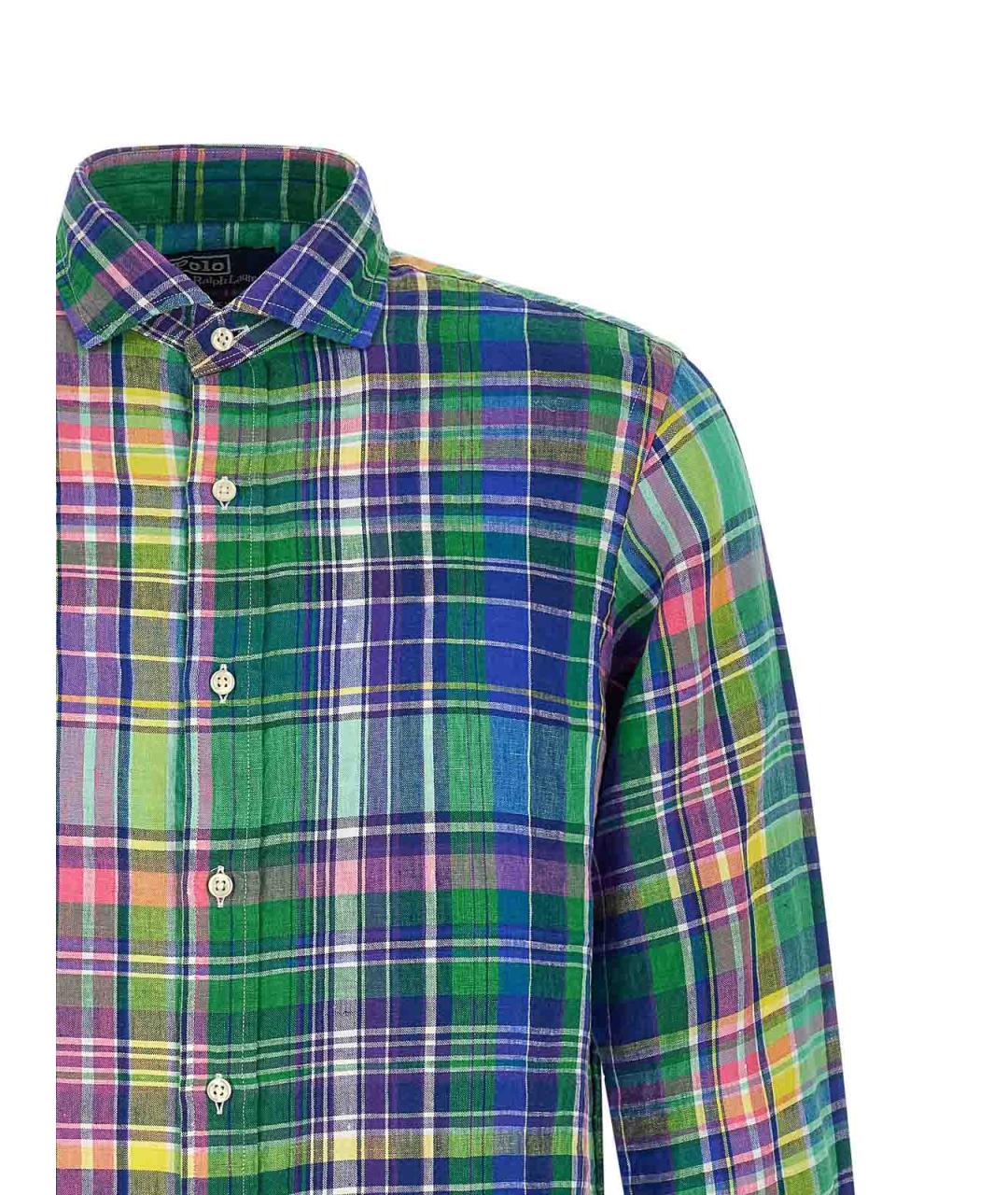 POLO RALPH LAUREN Мульти льняная классическая рубашка, фото 3