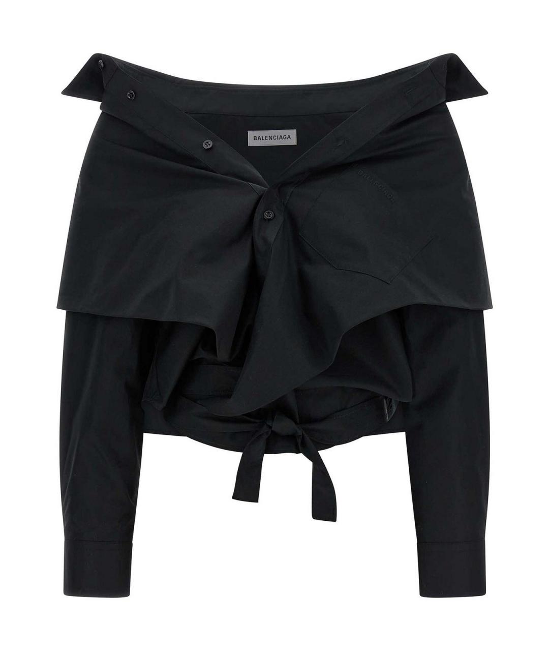 BALENCIAGA Черная хлопковая рубашка, фото 1
