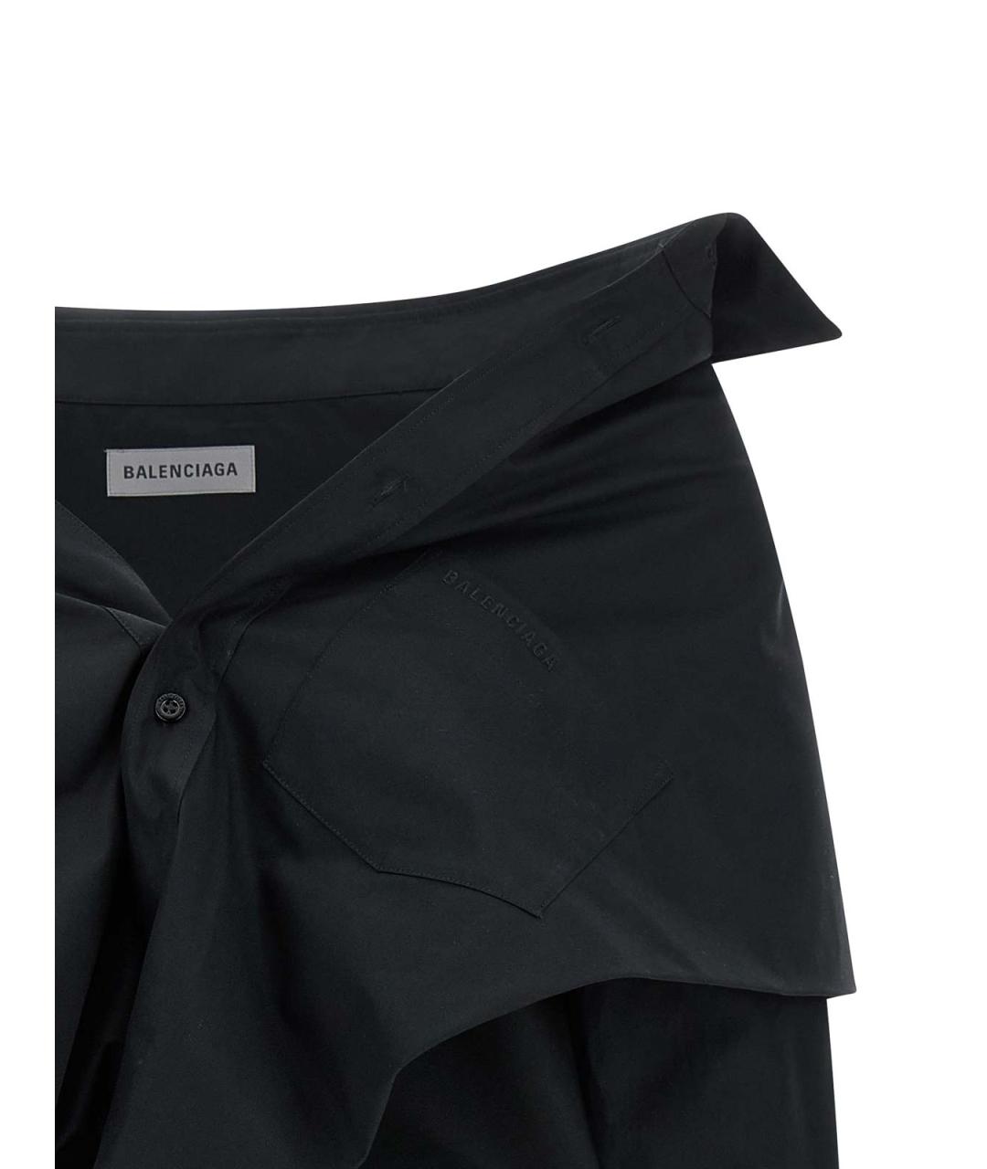 BALENCIAGA Черная хлопковая рубашка, фото 3