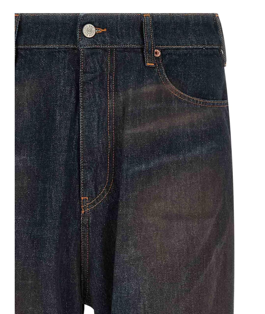 MM6 MAISON MARGIELA Темно-синие хлопковые прямые джинсы, фото 3