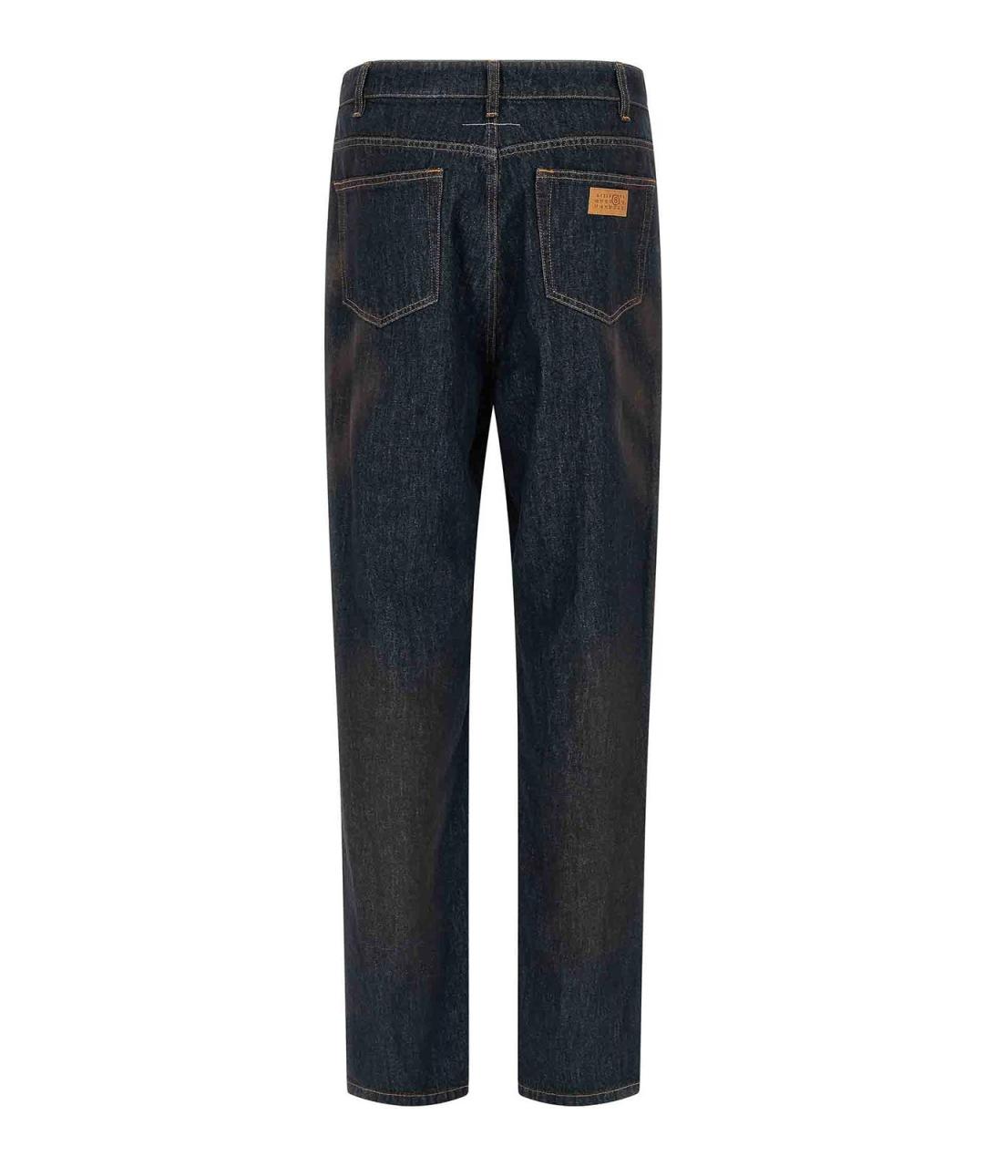 MM6 MAISON MARGIELA Темно-синие хлопковые прямые джинсы, фото 2