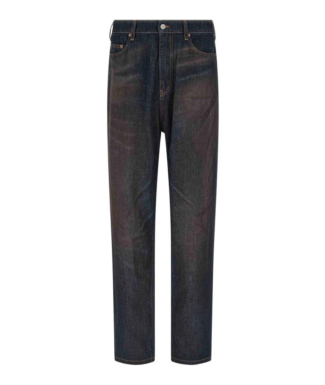 MM6 MAISON MARGIELA Темно-синие хлопковые прямые джинсы, фото 1