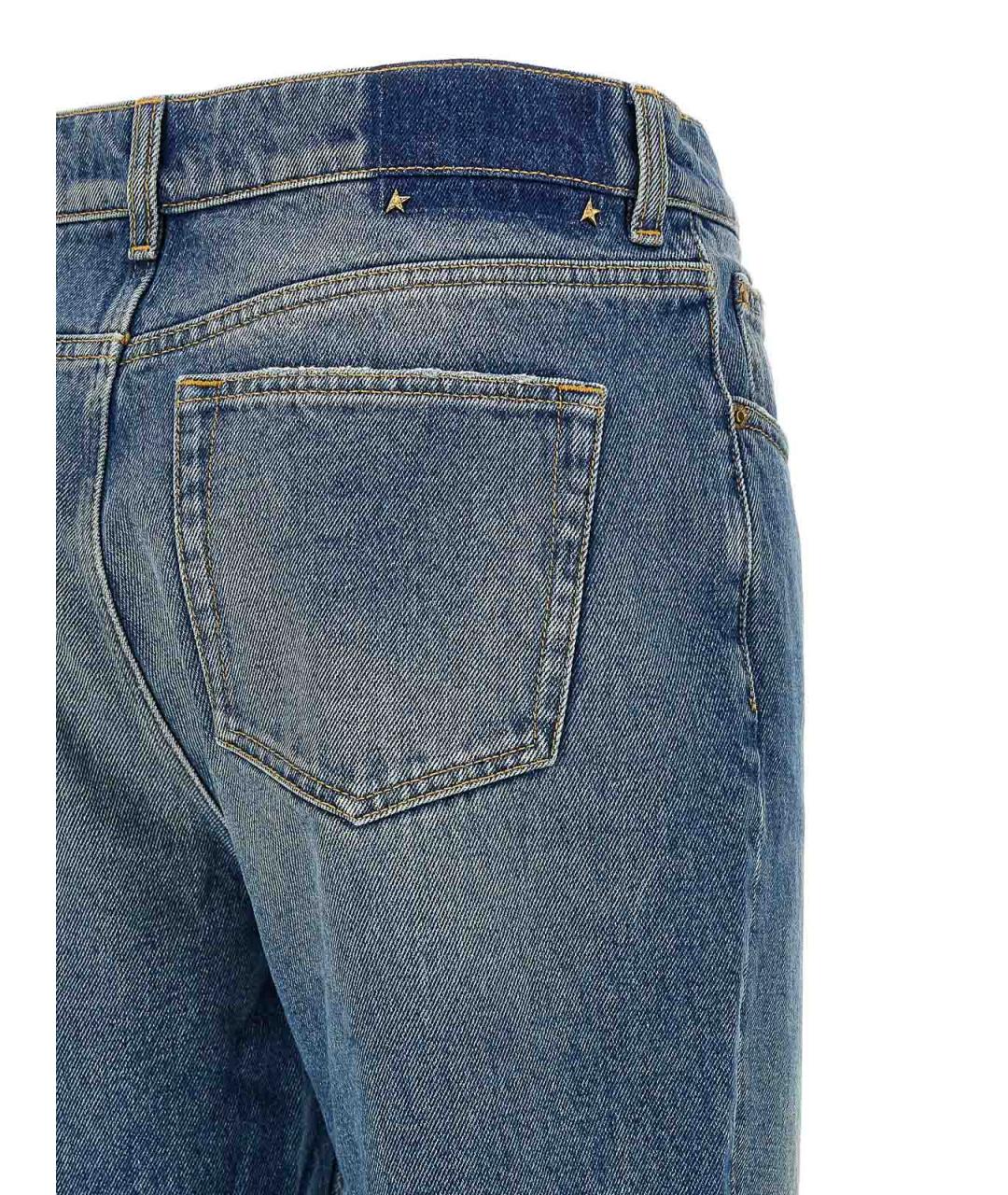 GOLDEN GOOSE DELUXE BRAND Синие хлопковые джинсы клеш, фото 4