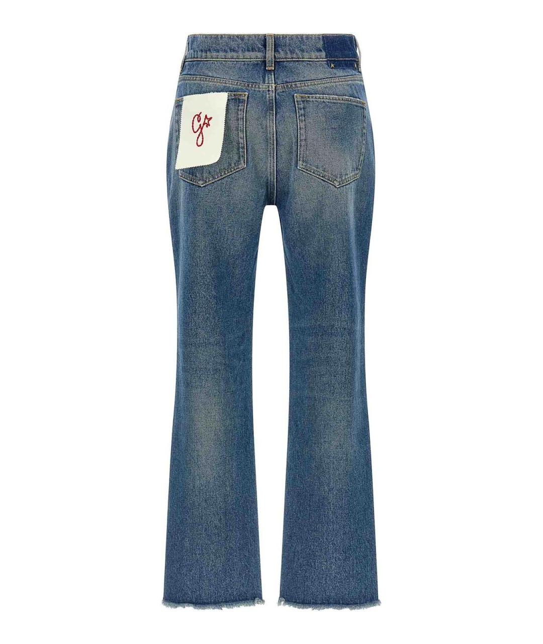 GOLDEN GOOSE DELUXE BRAND Синие хлопковые джинсы клеш, фото 2