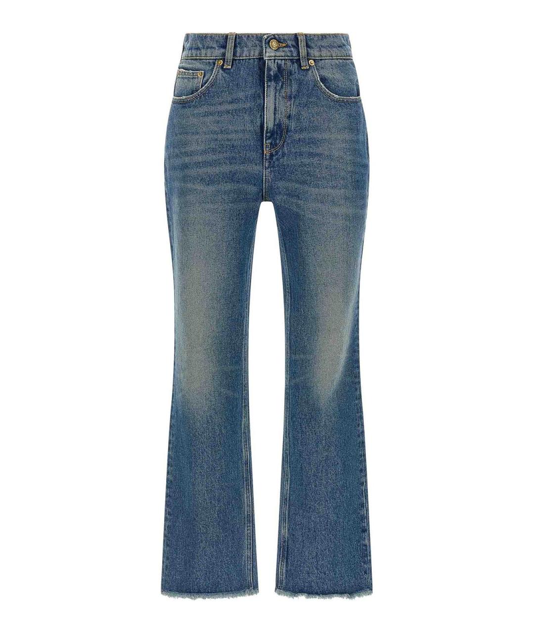 GOLDEN GOOSE DELUXE BRAND Синие хлопковые джинсы клеш, фото 1