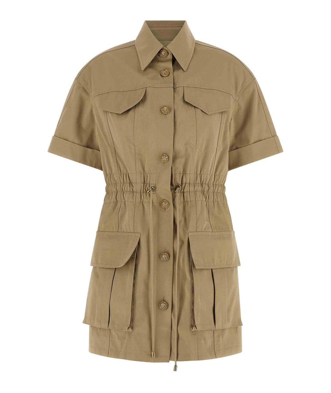 BALMAIN Бежевое хлопковое повседневное платье, фото 1