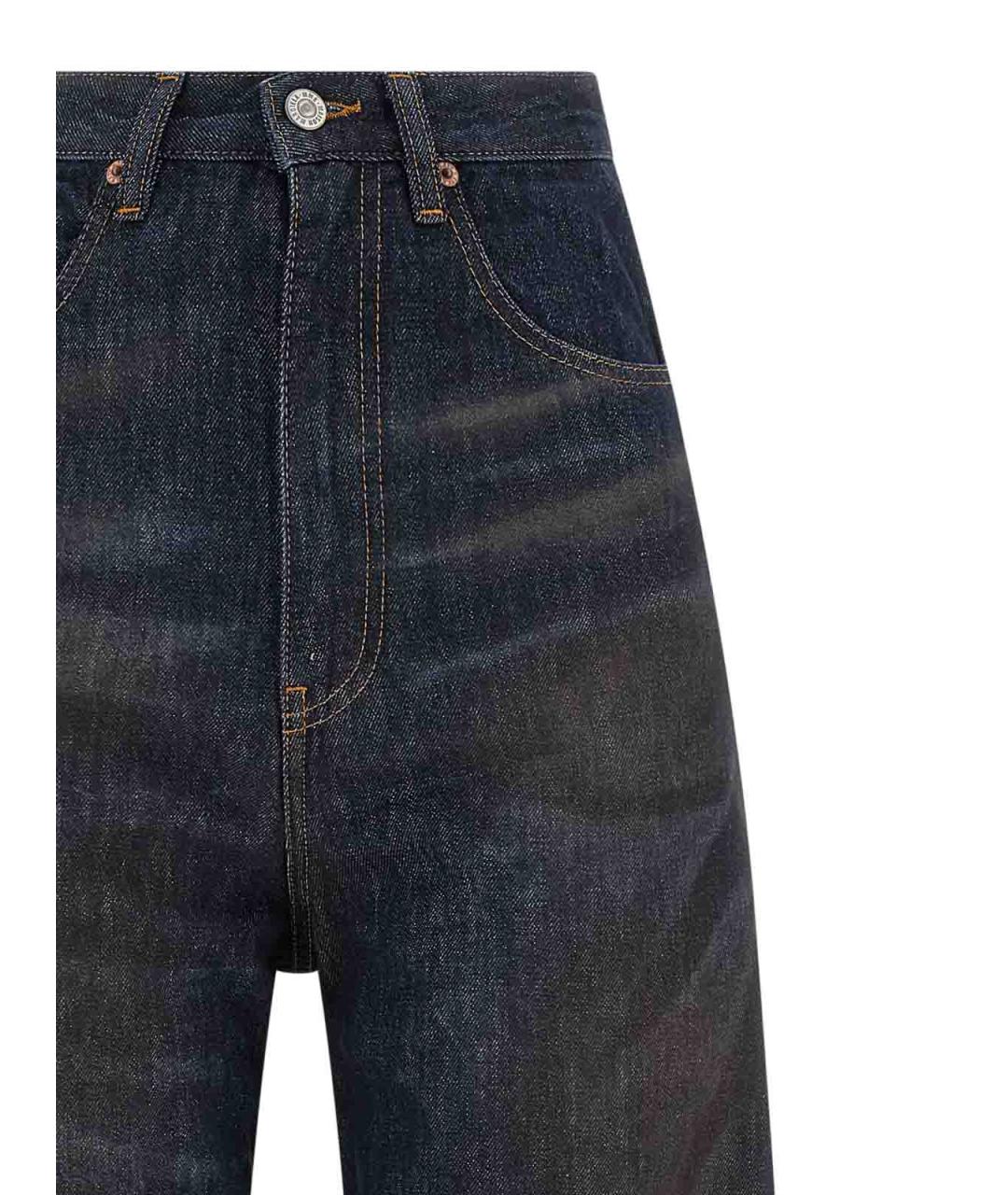 MM6 MAISON MARGIELA Темно-синие хлопковые прямые джинсы, фото 3
