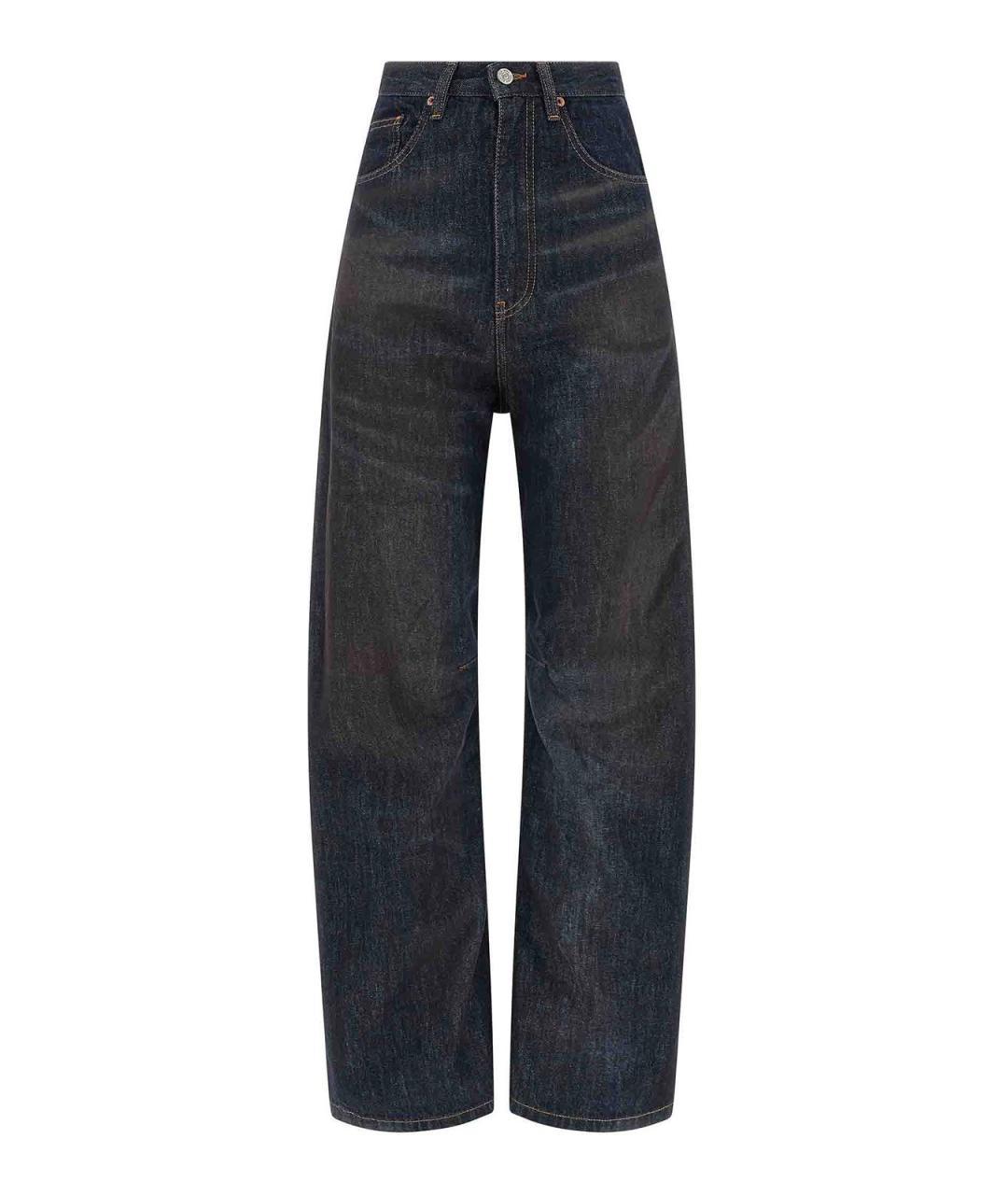 MM6 MAISON MARGIELA Темно-синие хлопковые прямые джинсы, фото 1