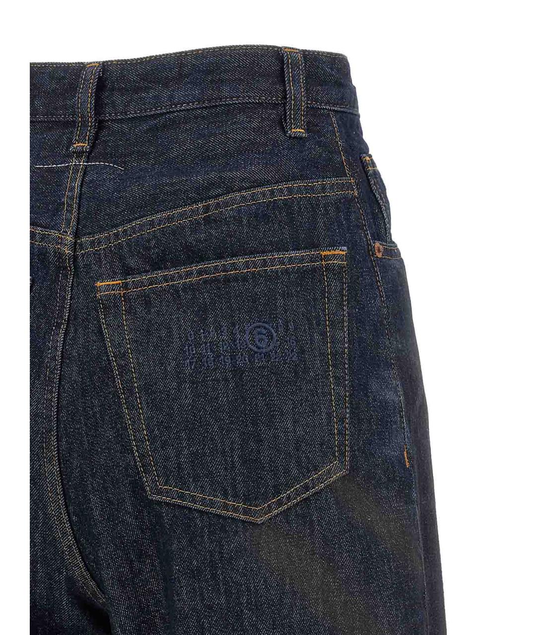 MM6 MAISON MARGIELA Темно-синие хлопковые прямые джинсы, фото 4