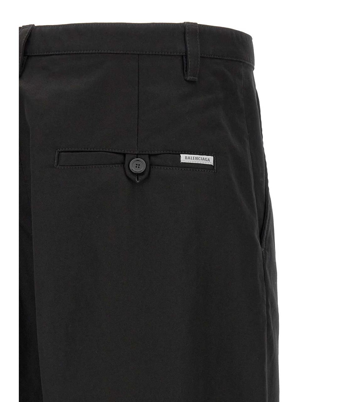 BALENCIAGA Черные хлопковые повседневные брюки, фото 4