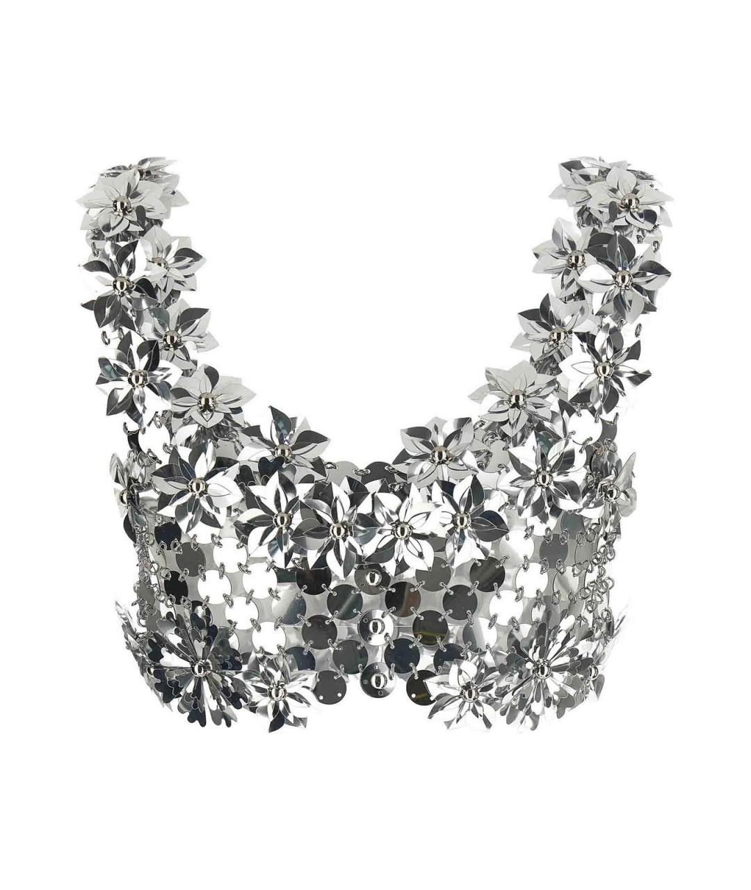 PACO RABANNE Серебряная майка, фото 2