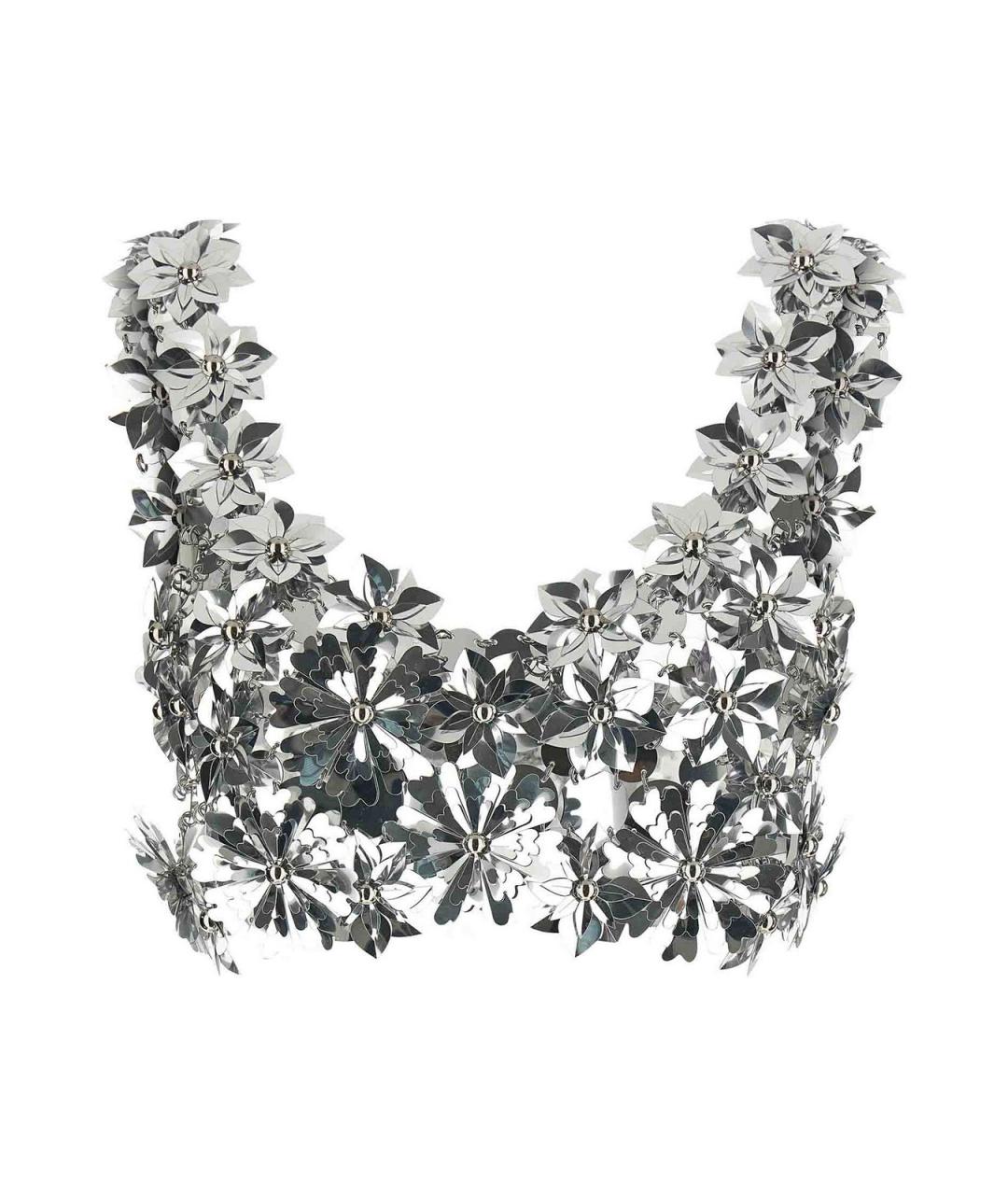 PACO RABANNE Серебряная майка, фото 1