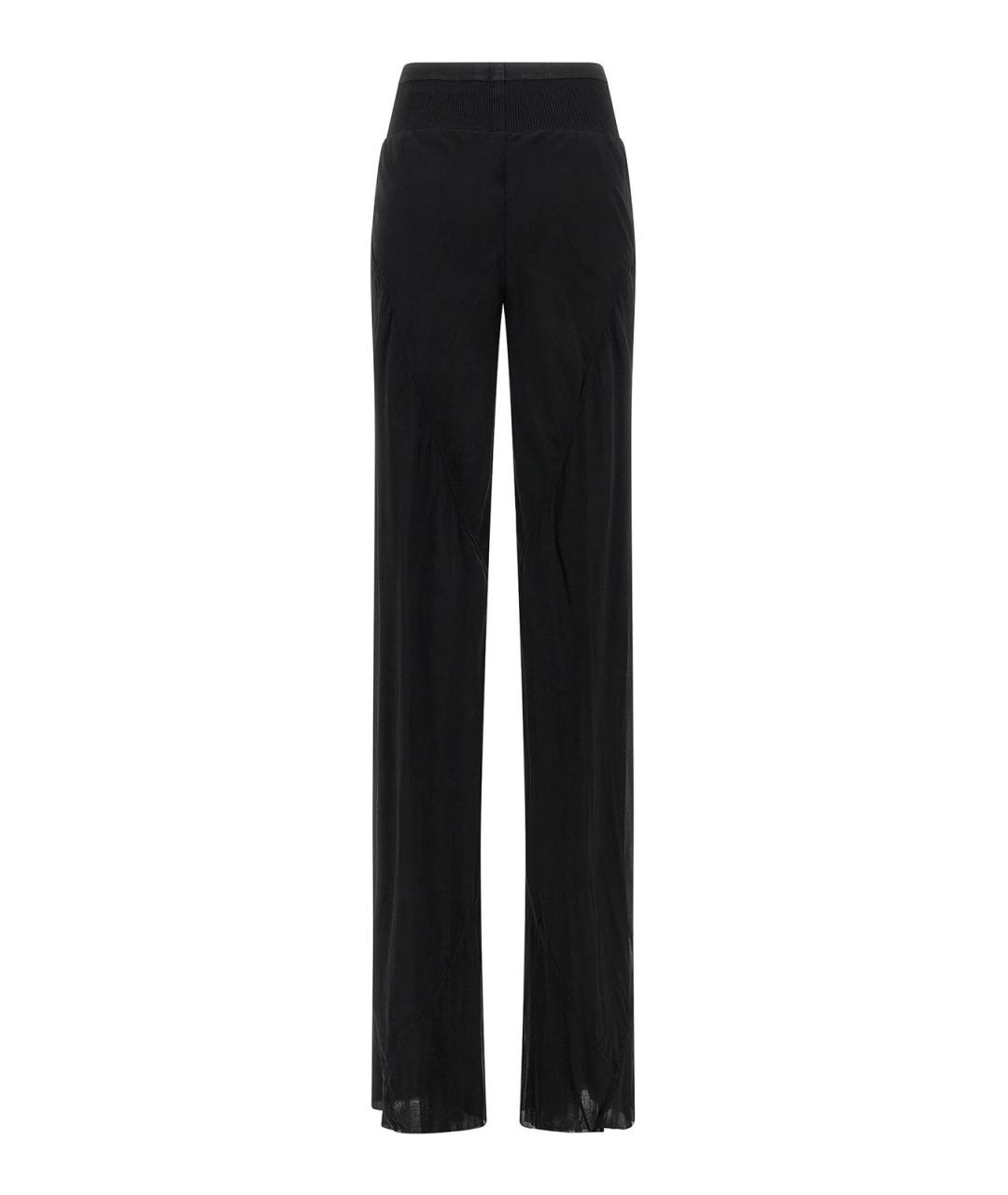 RICK OWENS Черные шелковые прямые брюки, фото 2
