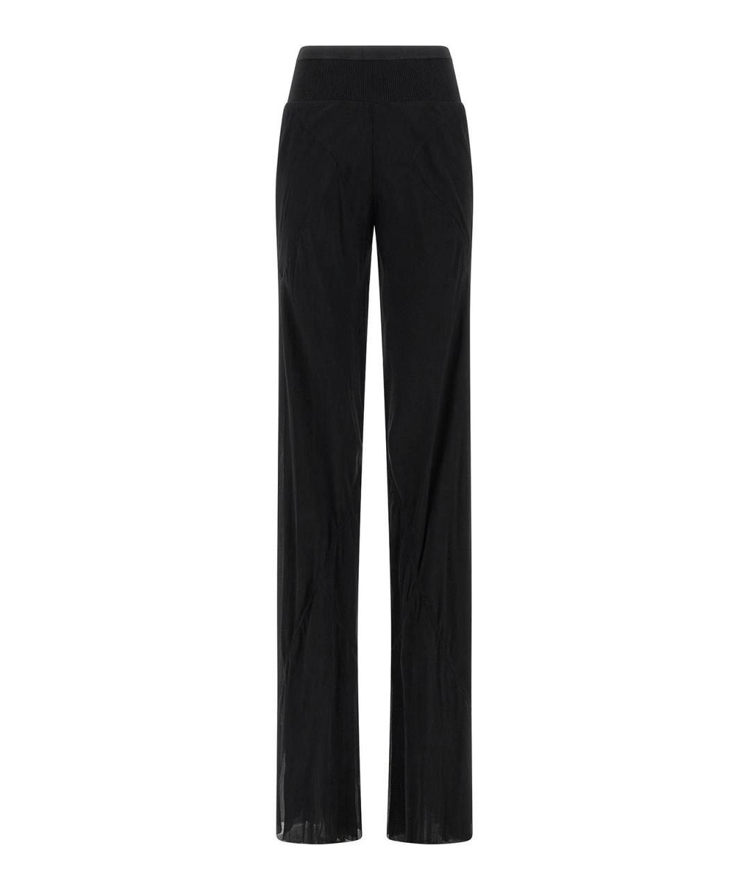 RICK OWENS Черные шелковые прямые брюки, фото 1