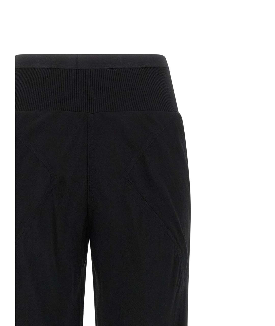RICK OWENS Черные шелковые прямые брюки, фото 3