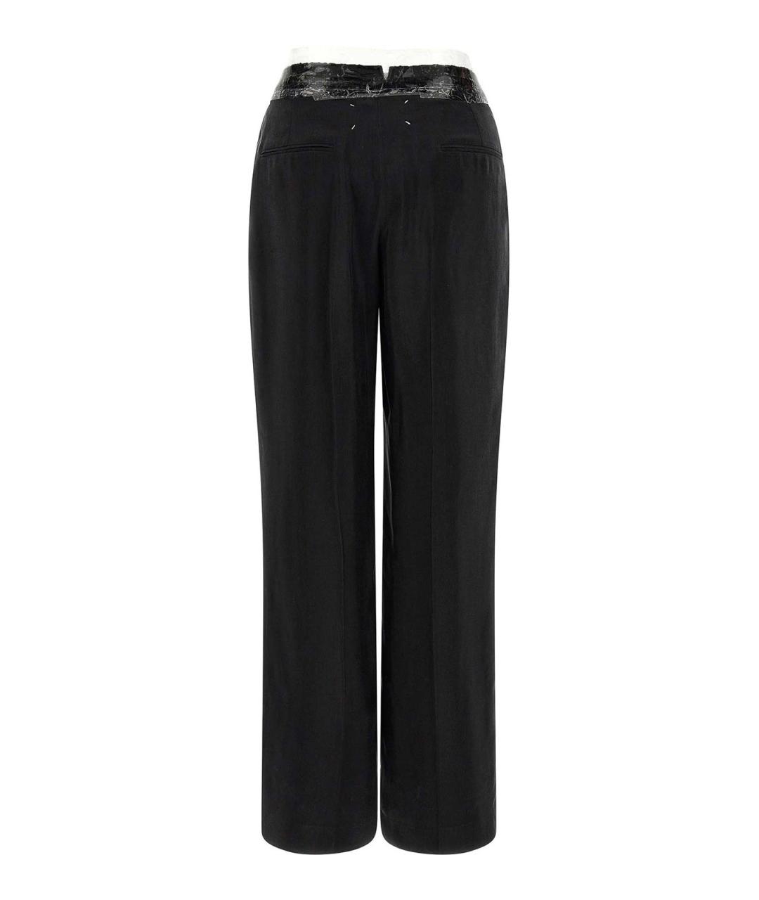 MAISON MARGIELA Черные вискозные прямые брюки, фото 2