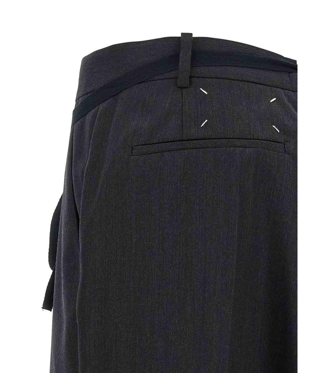MAISON MARGIELA Черная шерстяная юбка макси, фото 4